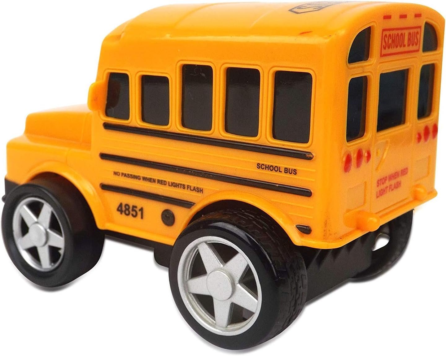 12 Pack in Box Chubby School Bus Model Toys - 4 inches Classic Long Nose Friction Powered 360 Rotation Vehicles - Ideal Gift, Party Favors for Kids (1 Dozen)