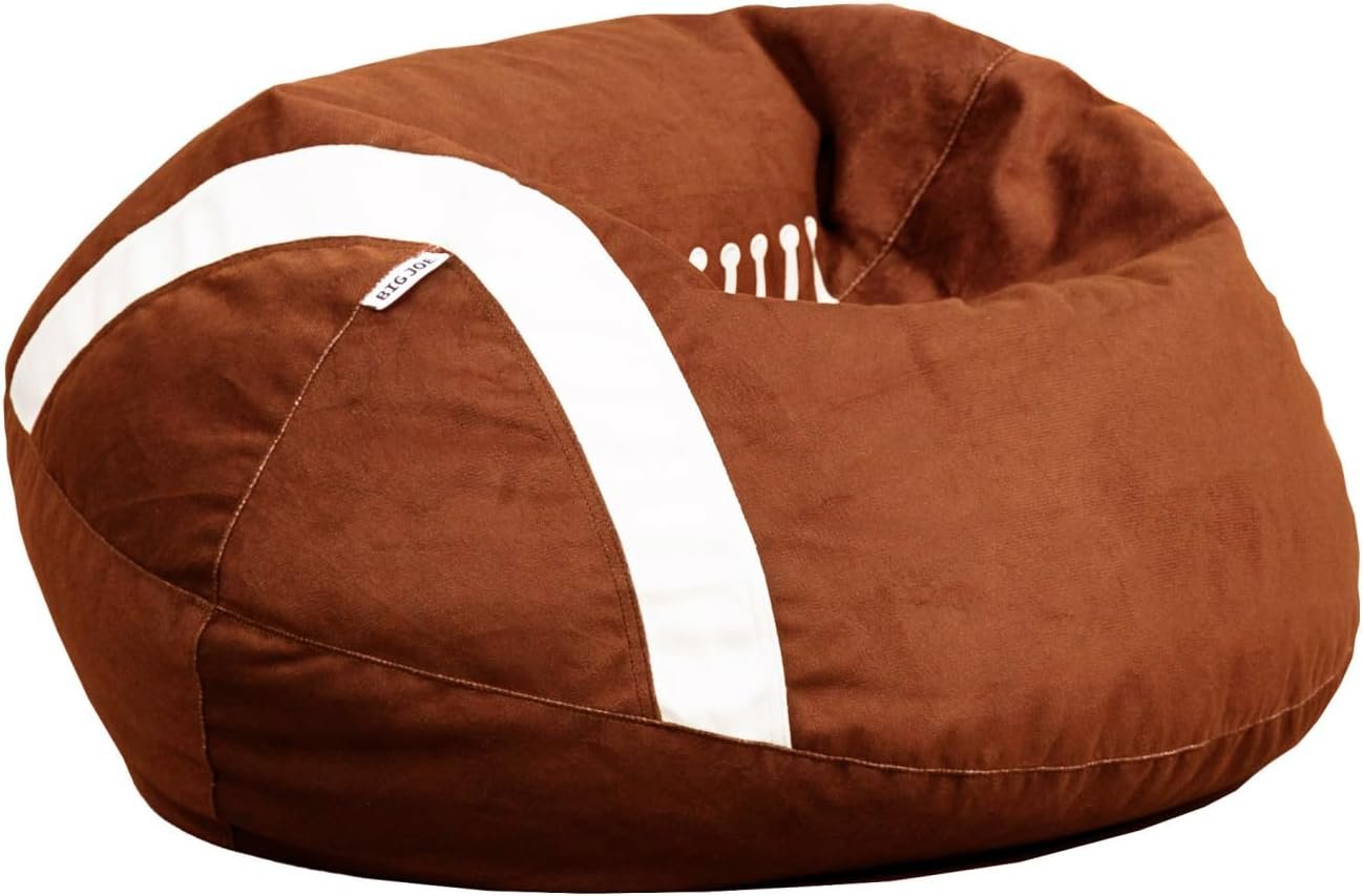 Big Joe Sports Ball Bean Bag Chair, Football Plush, Soft Polyester, 2.5 feet