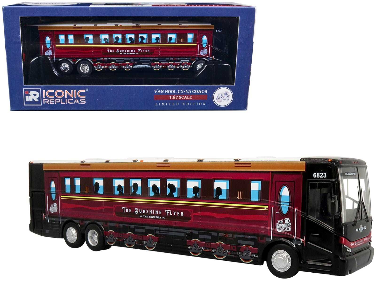 Iconic Replicas Vanhool CX-45 Flix Coach Bus 1/87 Scale-HO Scale-Rare New Old Stock 5 Long Adult Collectible