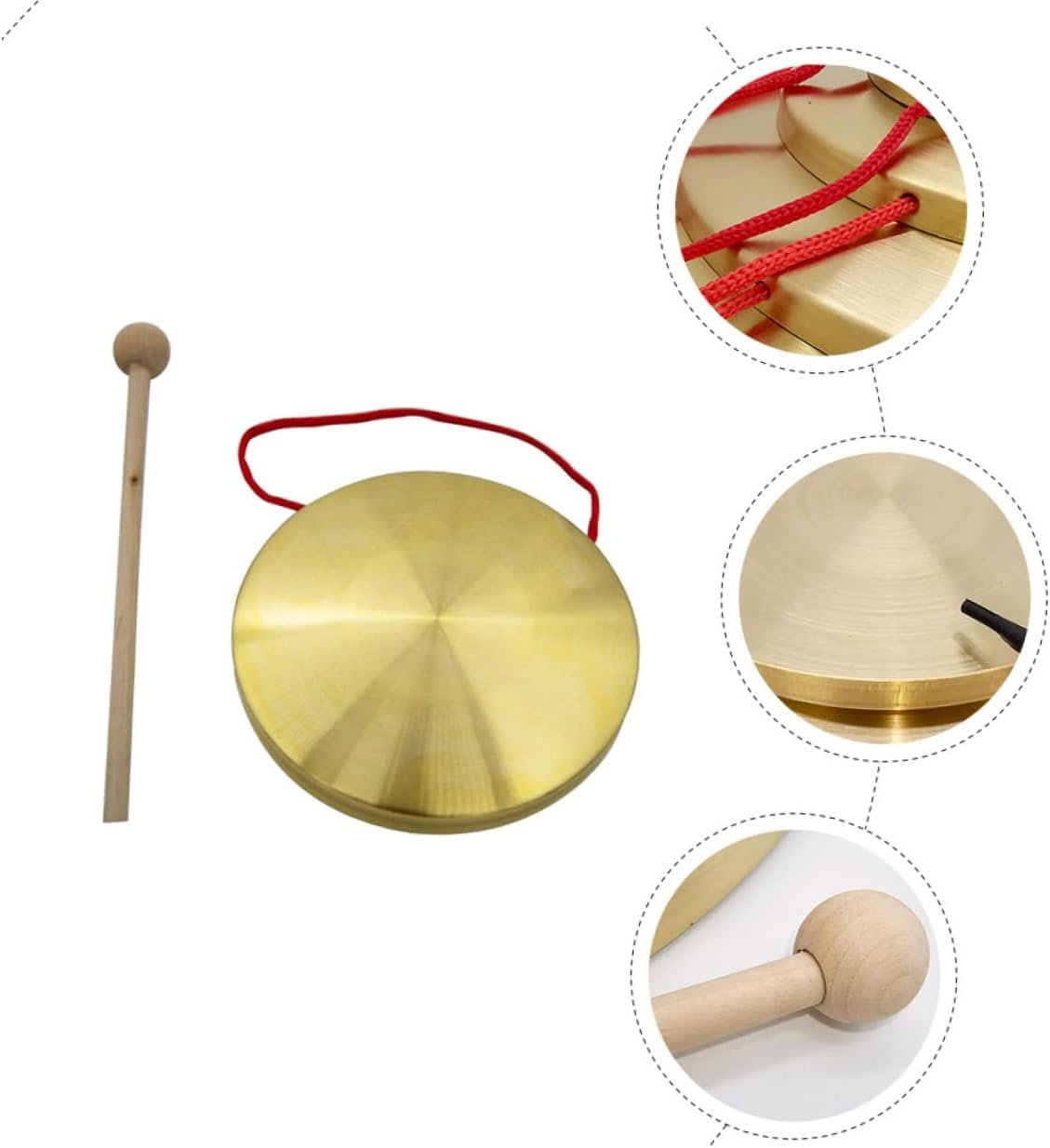 Toyvian 1 Set Gong Kids Musical Toys Chinese Percussion Instrument Party Music Toys for Kids Kid Toy Kidcraft Playset Musical Instrument Copper Birthday Present Chinese Style Child