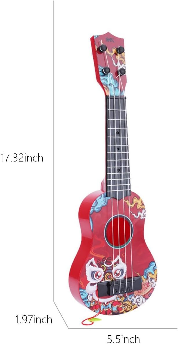 Ukulele Toy for Children, Beginner Simulation Instrument, Enlightenment Music Toy, Kids Beginners Guitar Musical Instrument, Early Educational Learning Musical Instrument Gift for Age 3+ (C)