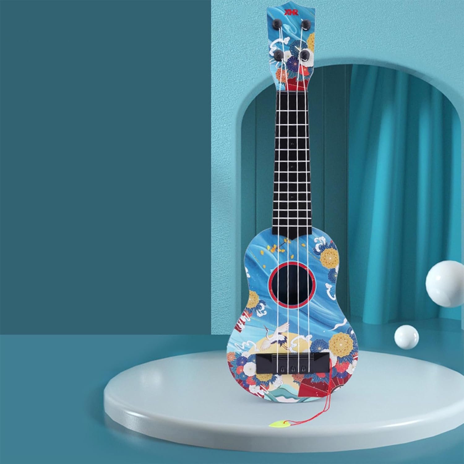 Ukulele Toy for Children, Beginner Simulation Instrument, Enlightenment Music Toy, Kids Beginners Guitar Musical Instrument, Early Educational Learning Musical Instrument Gift for Age 3+ (C)