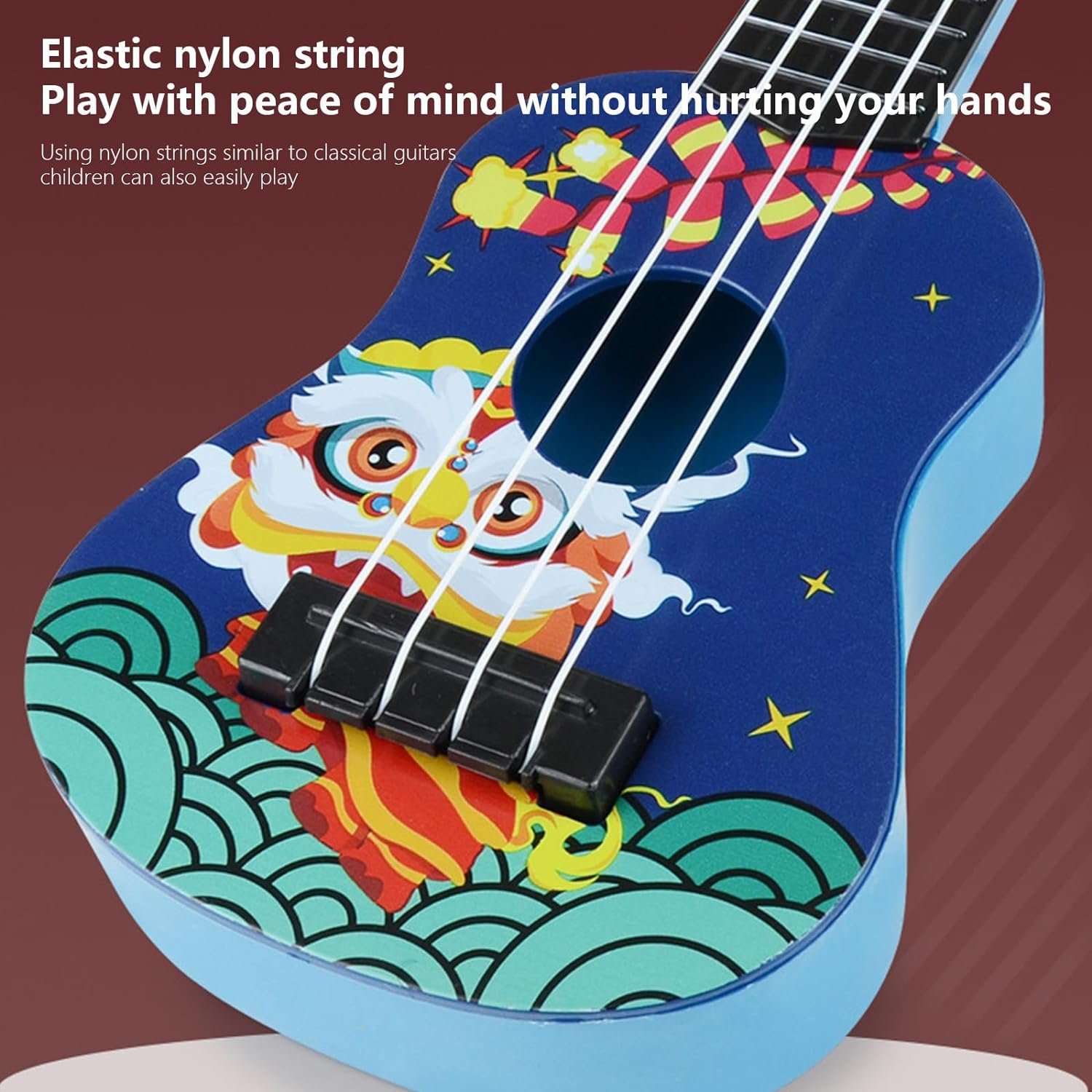 Ukulele Toy for Children, Beginner Simulation Instrument, Enlightenment Music Toy, Kids Beginners Guitar Musical Instrument, Early Educational Learning Musical Instrument Gift for Age 3+ (C)