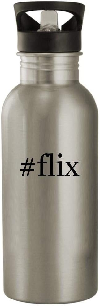 Knick Knack Gifts #flix - 20oz Stainless Steel Water Bottle, Silver