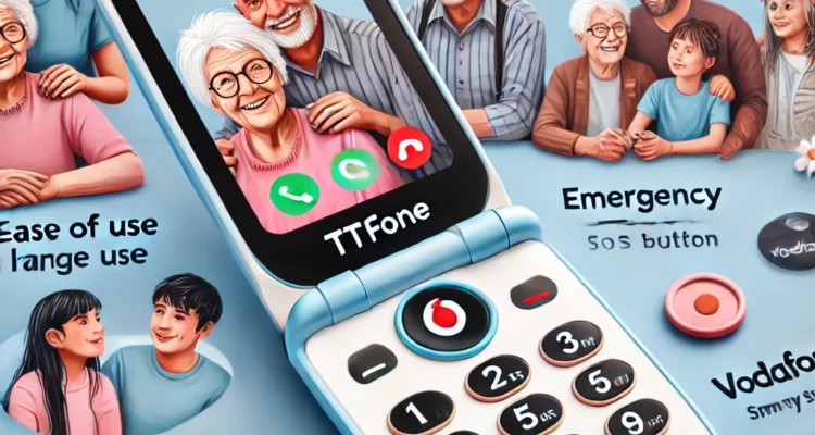 TTfone flip phones for seniors, highlighting ease of use, large buttons, and an emergency SOS butt